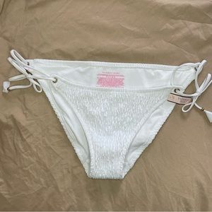 Victoria’s Secret Rouched white bikini bottoms